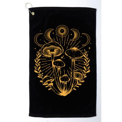 Cool Vintage Mushrooms And Moon Phases  Golf Towel
