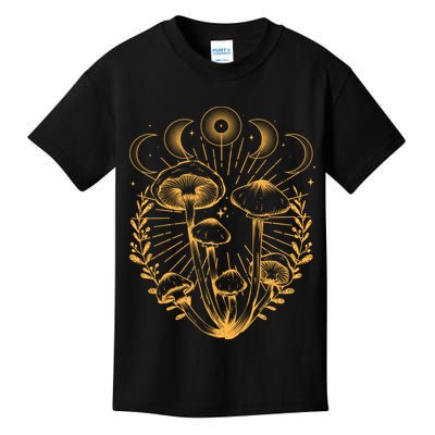 Cool Vintage Mushrooms And Moon Phases  Kids T-Shirt