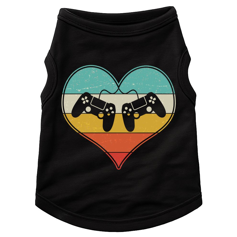 Cool Vintage Valentine Video Gamer Fan Doggie Tank