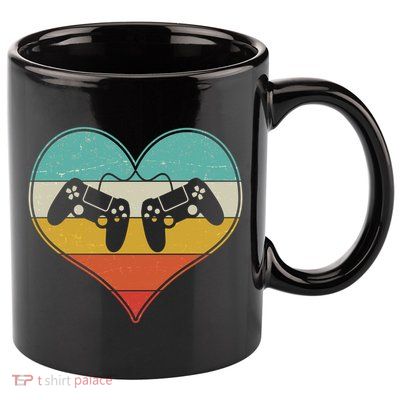 Cool Vintage Valentine Video Gamer Fan 11oz C Handle Ceramic Mug