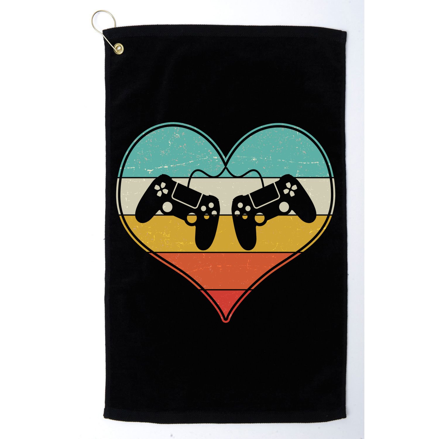 Cool Vintage Valentine Video Gamer Fan Golf Towel