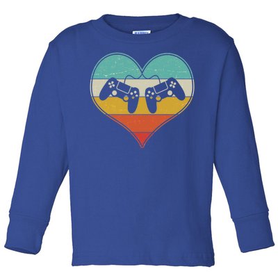 Cool Vintage Valentine Video Gamer Fan Toddler Long Sleeve Shirt