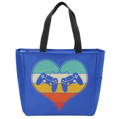 Cool Vintage Valentine Video Gamer Fan Zip Tote Bag