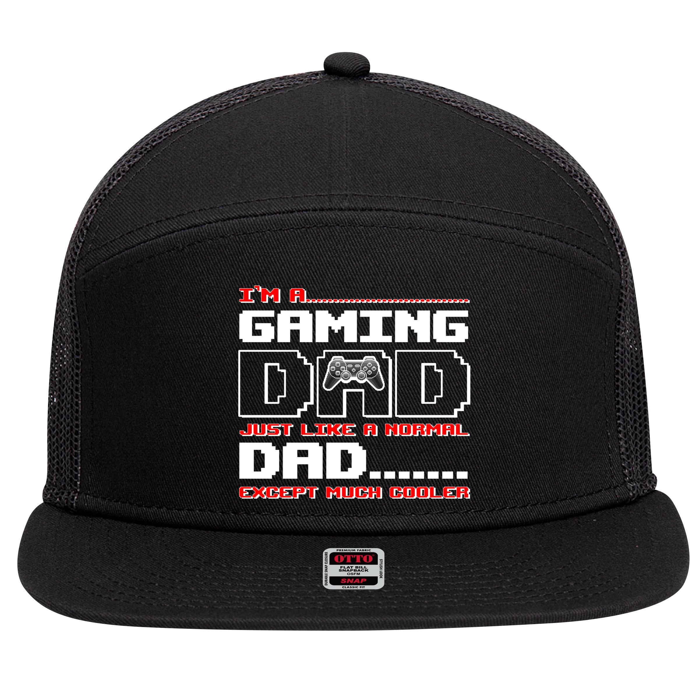 Cooler Gaming Dad 7 Panel Mesh Trucker Snapback Hat