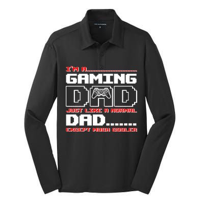 Cooler Gaming Dad Silk Touch Performance Long Sleeve Polo