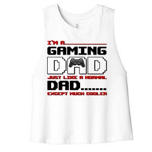 Cooler Gaming Dad Women's Racerback Cropped Tank