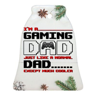 Cooler Gaming Dad Ceramic Bell Ornament