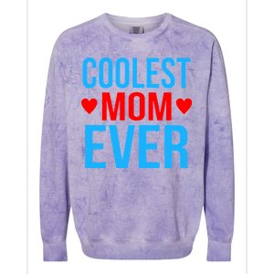 Coolest Mom Ever Hearts Colorblast Crewneck Sweatshirt