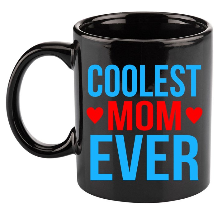Coolest Mom Ever Hearts 11oz C Handle Ceramic Mug