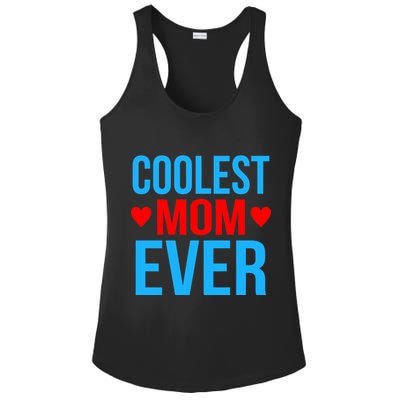 Coolest Mom Ever Hearts Ladies PosiCharge Competitor Racerback Tank