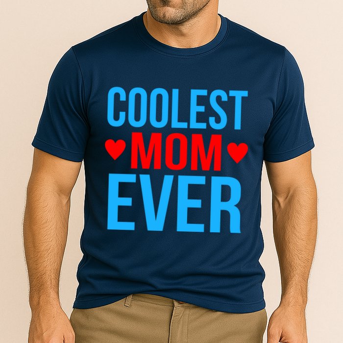 Coolest Mom Ever Hearts Cooling Performance Crew T-Shirt