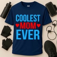 Coolest Mom Ever Hearts Cooling Performance Crew T-Shirt