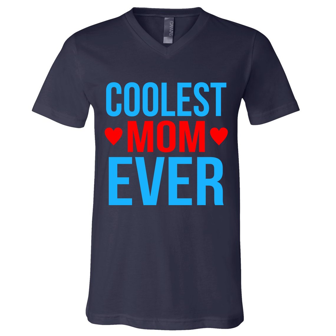 Coolest Mom Ever Hearts V-Neck T-Shirt