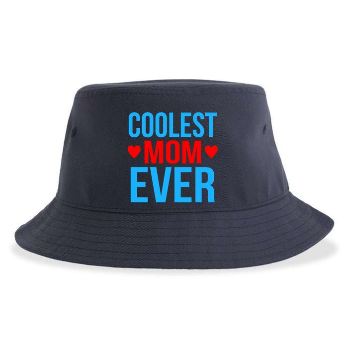 Coolest Mom Ever Hearts Sustainable Bucket Hat