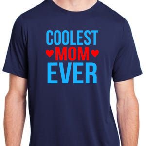 Coolest Mom Ever Hearts Adult ChromaSoft Performance T-Shirt