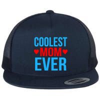 Coolest Mom Ever Hearts Flat Bill Trucker Hat