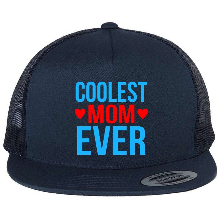 Coolest Mom Ever Hearts Flat Bill Trucker Hat