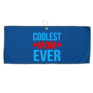 Coolest Mom Ever Hearts Large Microfiber Waffle Golf Towel