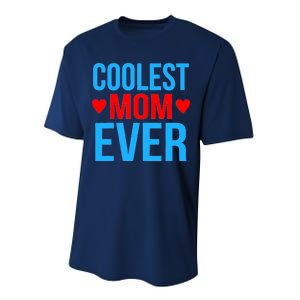 Coolest Mom Ever Hearts Performance Sprint T-Shirt