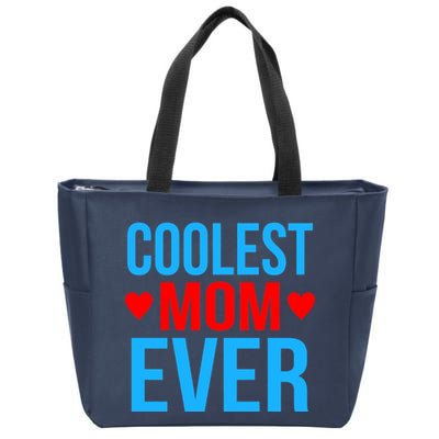 Coolest Mom Ever Hearts Zip Tote Bag