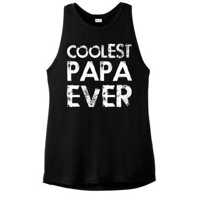 Coolest Papa Ever Ladies PosiCharge Tri-Blend Wicking Tank