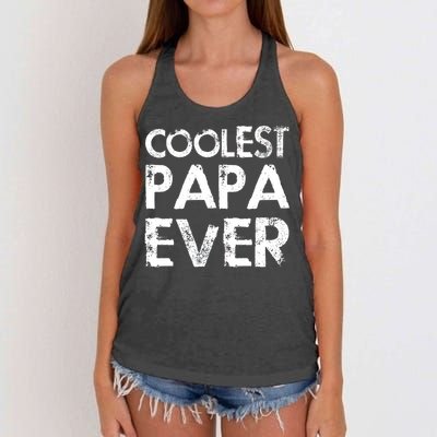 Coolest Papa Ever Women's Knotted Racerback Tank