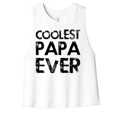 Coolest Papa Ever Women's Racerback Cropped Tank