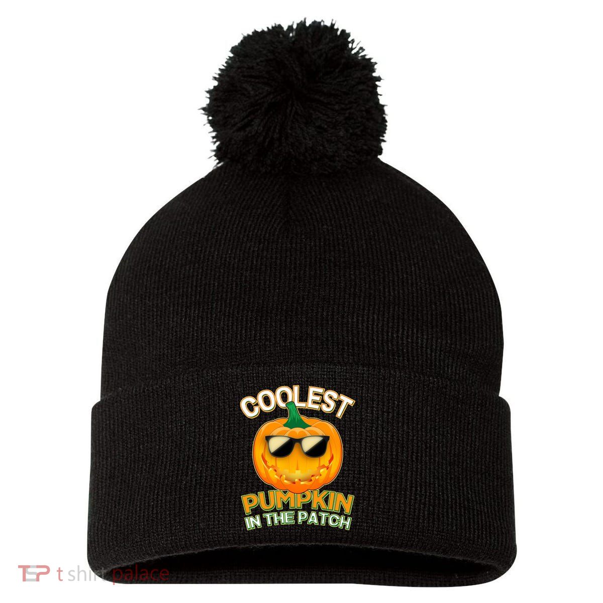 Coolest Pumpkin In The Patch Pom Pom 12in Knit Beanie
