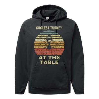 Coolest Turkey At The Table Vintage Performance Fleece Hoodie