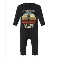 Coolest Turkey At The Table Vintage Infant Fleece One Piece