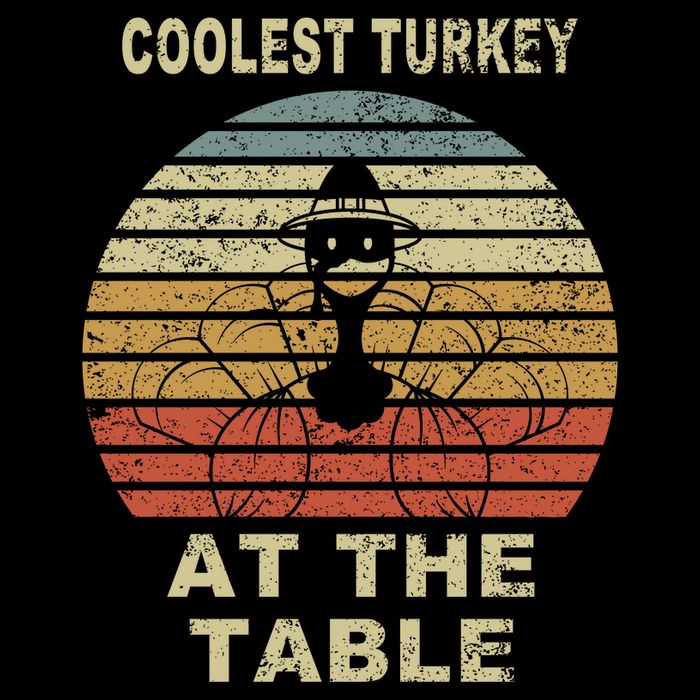 Coolest Turkey At The Table Vintage Long Sleeve Shirt