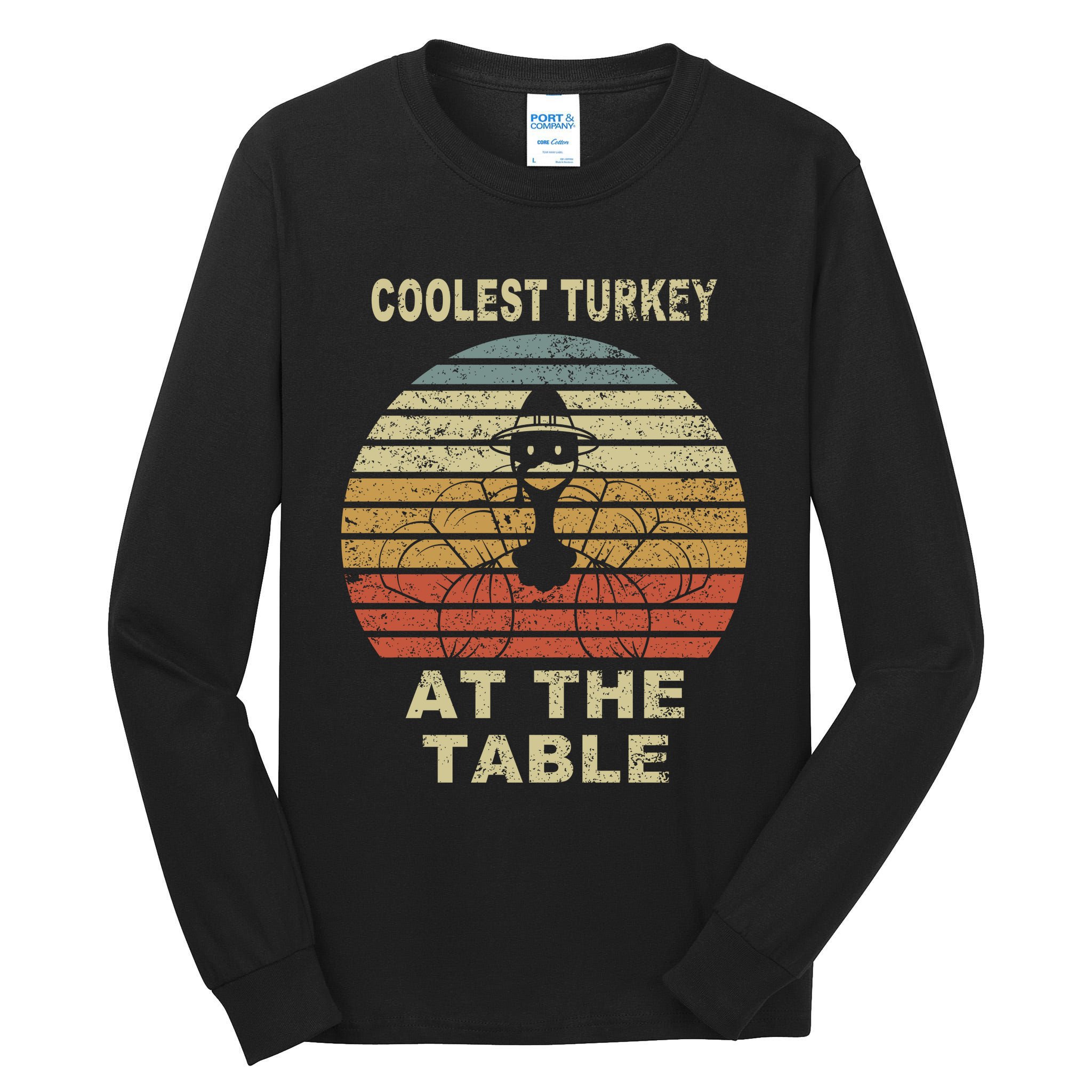 Coolest Turkey At The Table Vintage Tall Long Sleeve T-Shirt
