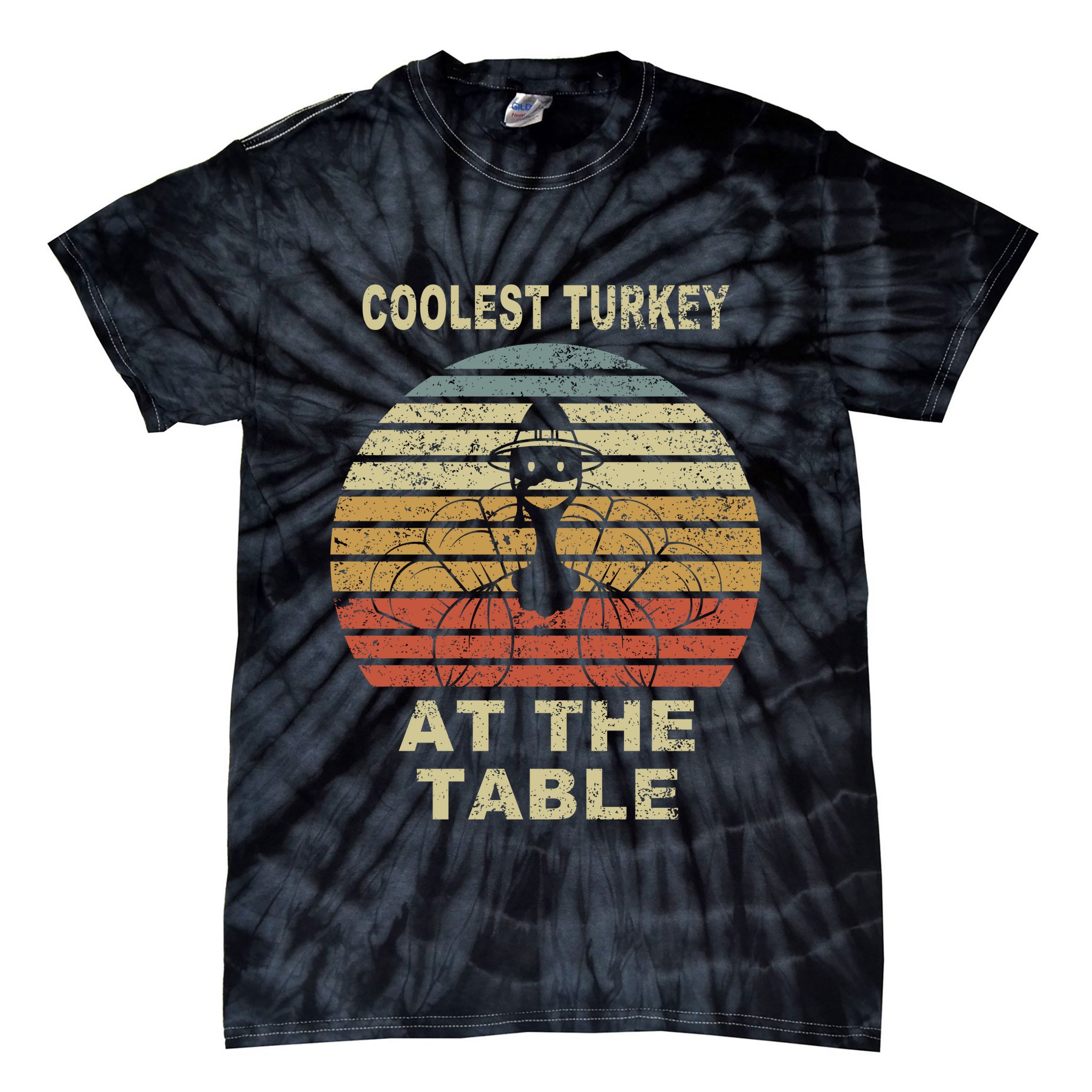 Coolest Turkey At The Table Vintage Tie-Dye T-Shirt