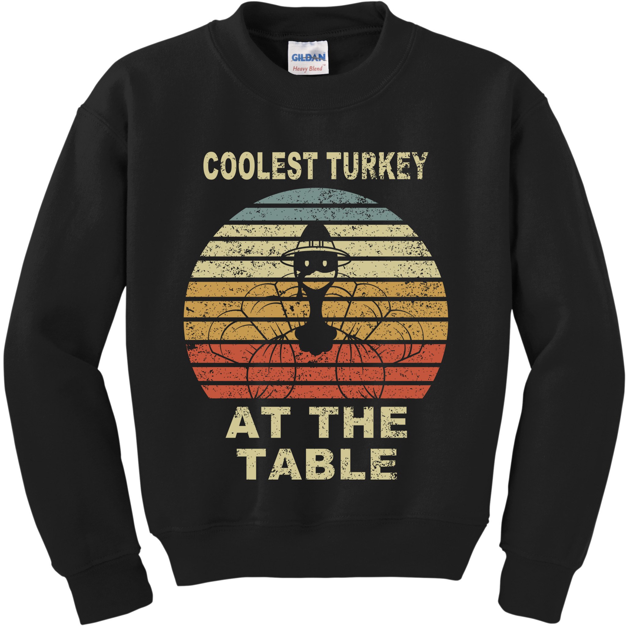 Coolest Turkey At The Table Vintage Kids Sweatshirt