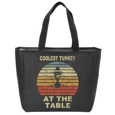 Coolest Turkey At The Table Vintage Zip Tote Bag