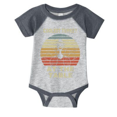 Coolest Turkey At The Table Vintage Infant Baby Jersey Bodysuit