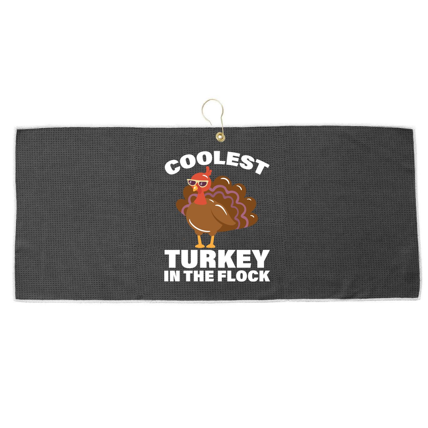 Coolest Turkey In The Flock Large Microfiber Waffle Golf Towel
