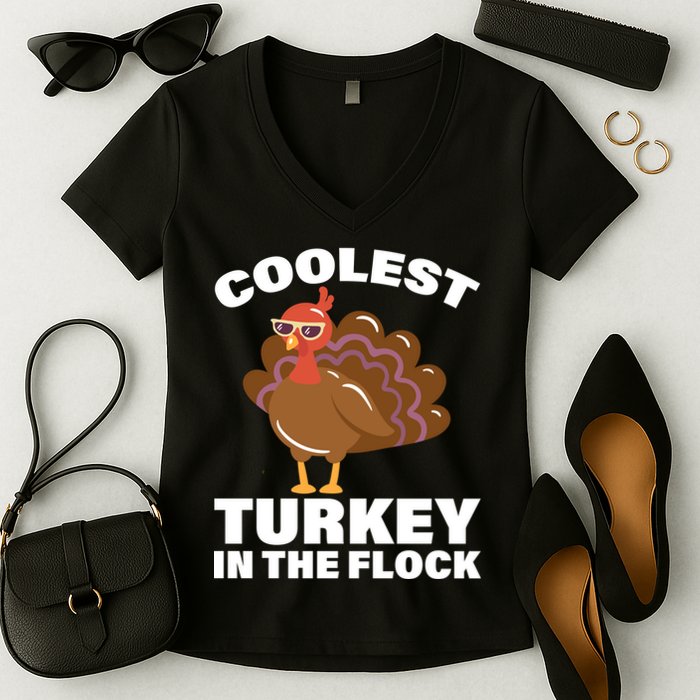 Coolest Turkey In The Flock Women's V-Neck T-Shirt
