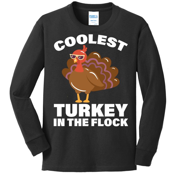 Coolest Turkey In The Flock Kids Long Sleeve Shirt