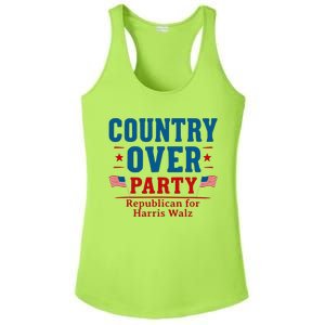 Country Over Party Republican For Kamala Harris Tim Walz Ladies PosiCharge Competitor Racerback Tank