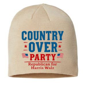 Country Over Party Republican For Kamala Harris Tim Walz Sustainable Beanie