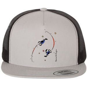 Cows On Purple Spaceships Stars (Colour Options Available) Gift Flat Bill Trucker Hat