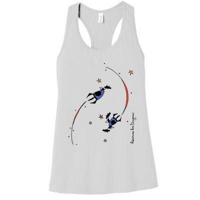 Cows On Purple Spaceships Stars (Colour Options Available) Gift Women's Racerback Tank