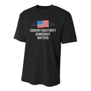 Country Over Party Democracy Matters Youth Performance Sprint T-Shirt