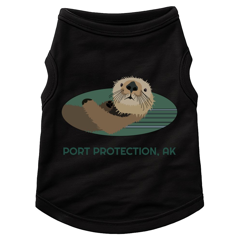 Cute Otter Port Protection Alaska Coast Resident Fisherman Funny Gift Doggie Tank