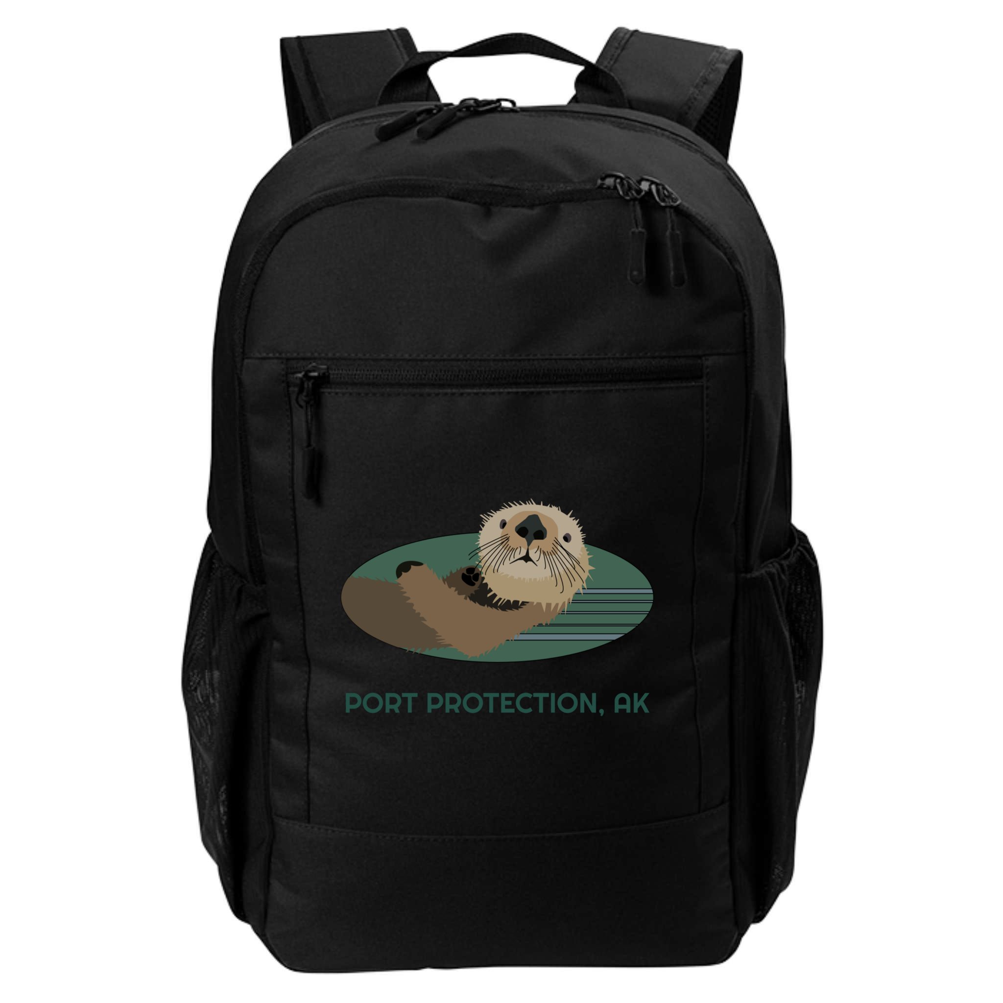 Cute Otter Port Protection Alaska Coast Resident Fisherman Funny Gift Backpack