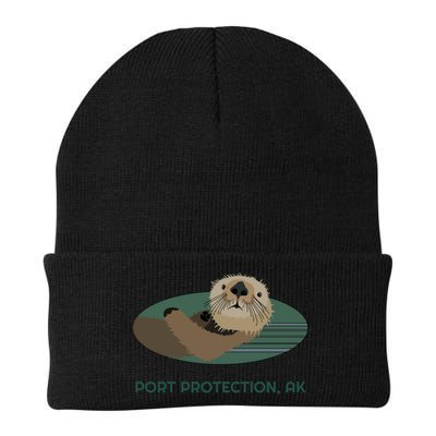Cute Otter Port Protection Alaska Coast Resident Fisherman Funny Gift Beanie