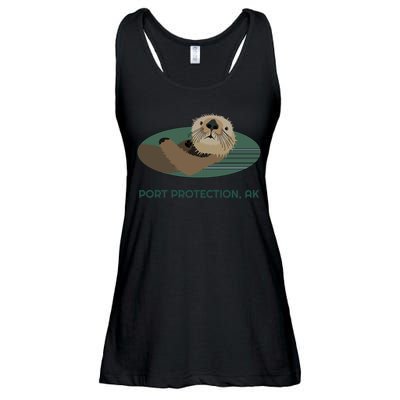 Cute Otter Port Protection Alaska Coast Resident Fisherman Funny Gift Ladies Essential Flowy Tank