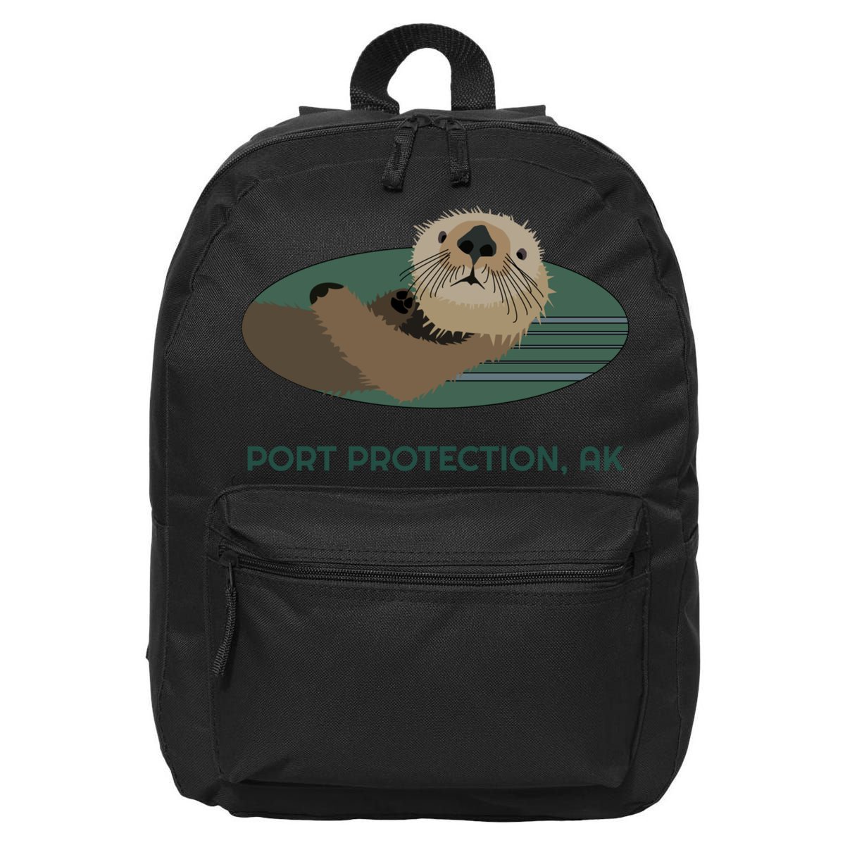 Cute Otter Port Protection Alaska Coast Resident Fisherman Funny Gift 16 in Basic Backpack