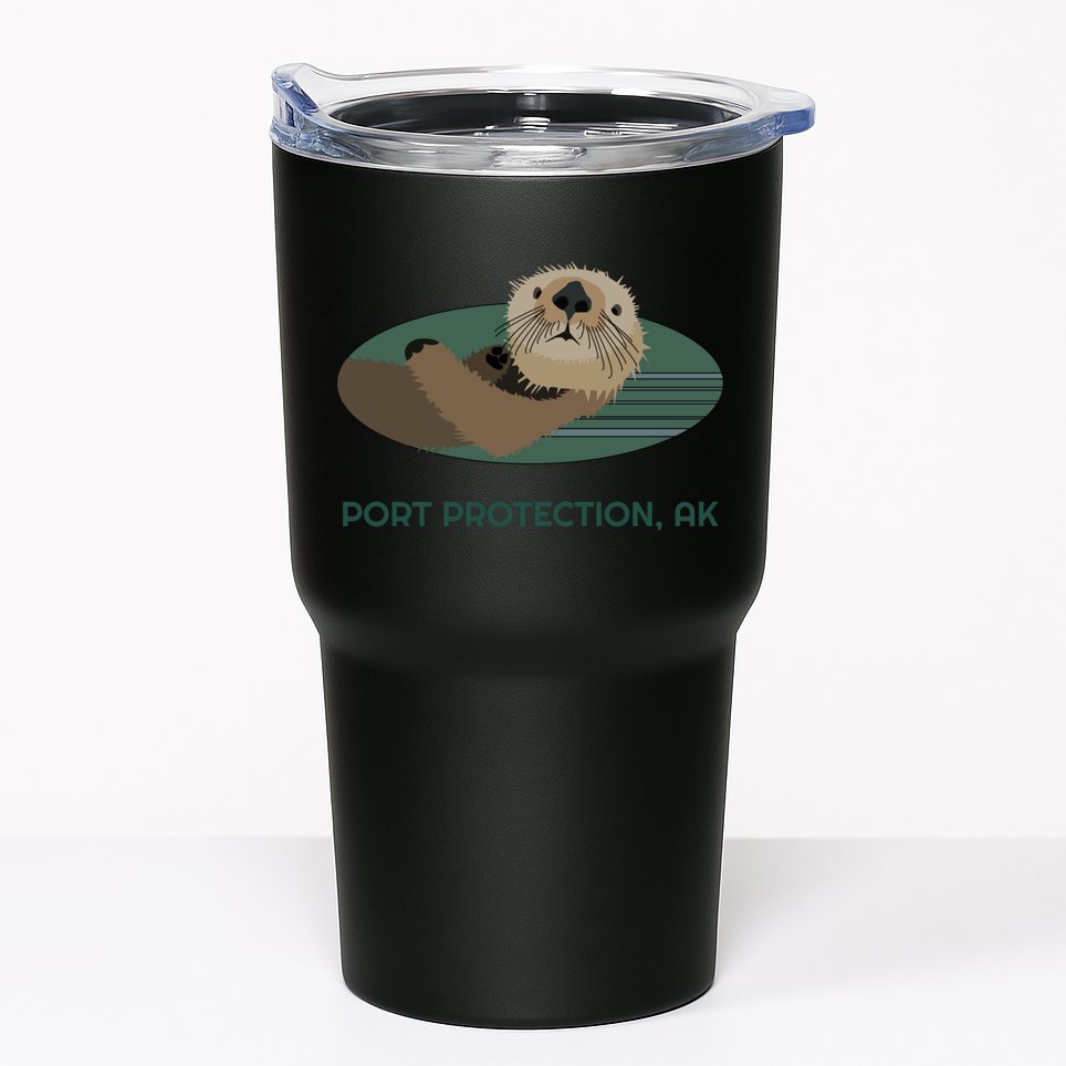 Cute Otter Port Protection Alaska Coast Resident Fisherman Funny Gift Tumbler